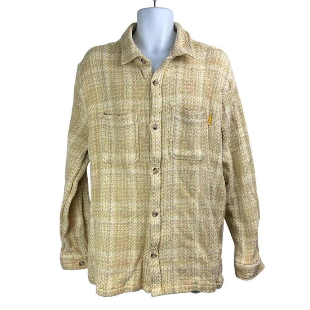 Urban Outfitters Woven Cotton Beige Shirt Jacket Shacket Size Large